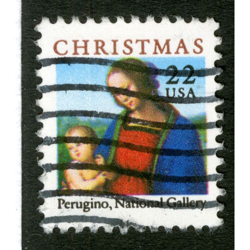 Timbre Oblitéré Usa, Christmas, Perugino, National Gallery, 22