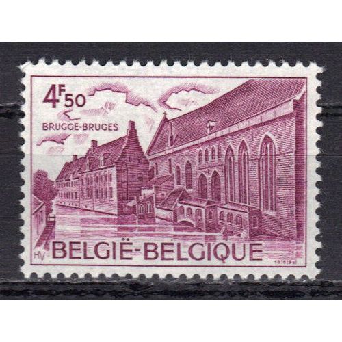 Belgique 1975 : Année Européenne Du Patrimoine Architectural : Bâtiment De L'hôpital Saint-Jean, À Bruges - Timbre 4 F. 50 Lilas-Rose Neuf **