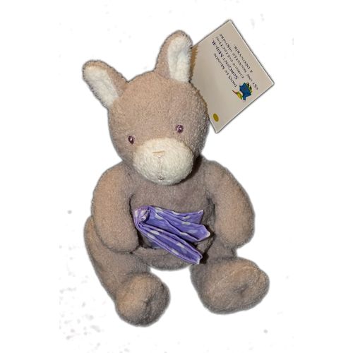 Kangourou Doudou Beige Marron Mouchoir À Pois Blanc Parme Violet Sergent Major 18 Cm