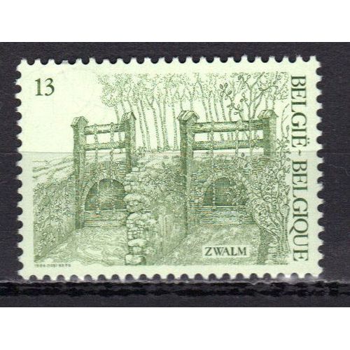 Belgique 1986 : Ecluse De Nederzwalm À Zwalm - Timbre 13 F. Vert Sur Amande Neuf **