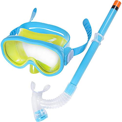 Masque Piscine Enfant, Masque Tuba, Masque plong¿¿e Enfant, Tube respiratoire Semi-Sec, Taille Ajustable, Confortable ¿¿ Porter, ¿¿tanche et ¿¿tanche, Grand Angle de Vision, pour Enfants (Vert)