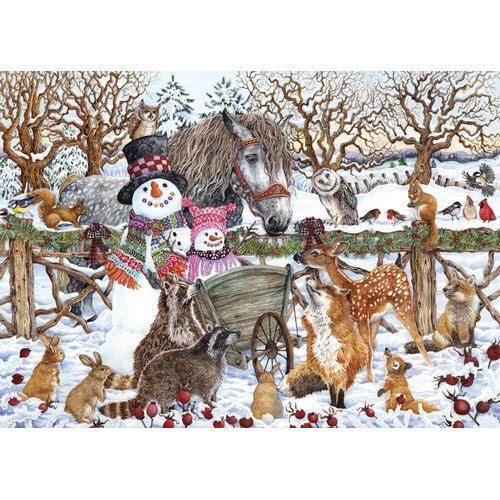 Two Snowmen Winter Scene - Puzzle 500 Pièces