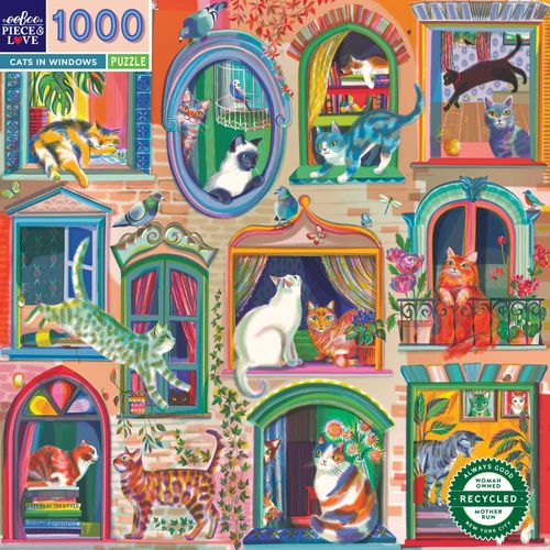 Cats In Windows - Puzzle 1000 Pièces