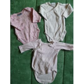 Lot De 3 Body Rose Et Blanc Aubisou / Du Pareil Au Meme Taille 3 Mois