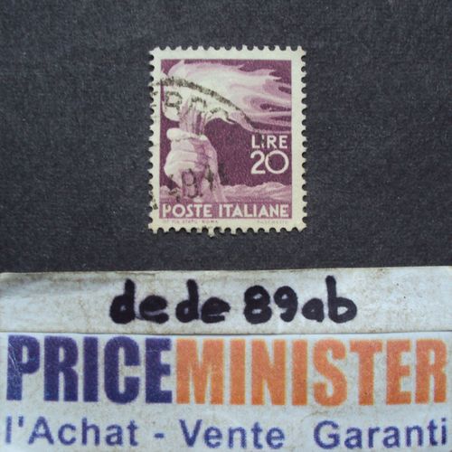 Italie..  20 Lire Poste Italiane . Démocratie . Oblitéré.