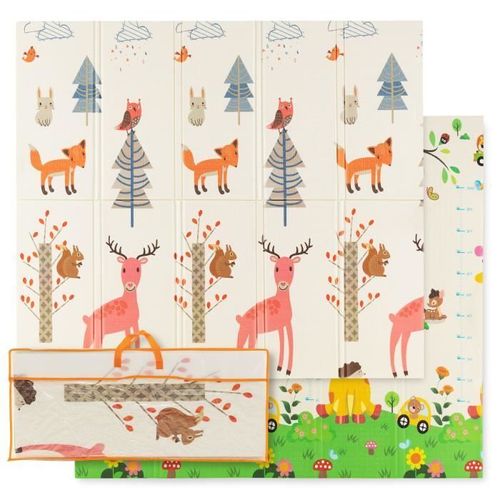 Tapis De Jeu Pliable Pour Bébé - Costway - Double Face Réversible - 200 X 180 Cm - Sans Bpa - Cerf