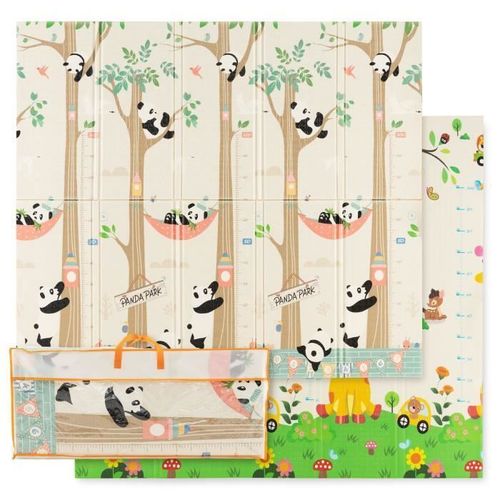 Tapis De Jeu Pliable Pour Bébé - Costway - Double Face Réversible - Girafe Et Panda - Sans Bpa