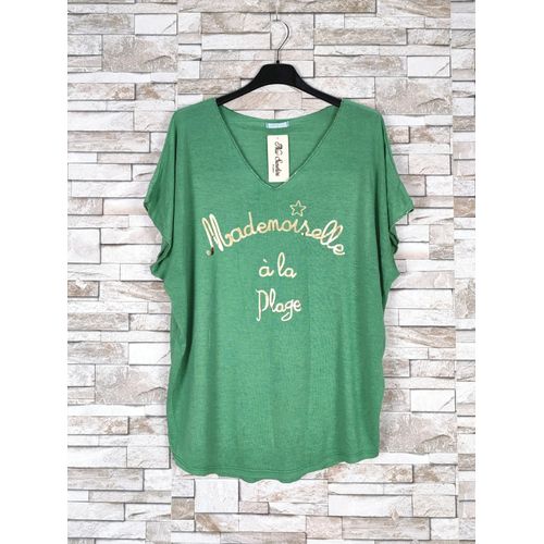 T-Shirt Vert Femme New Sinshine Paris Taille Unique
