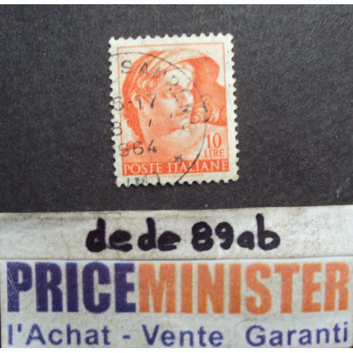 Italie..  10 Lire Poste Italiane . Série Fresques De Michel-Ange (1475-1564) Oblitéré.
