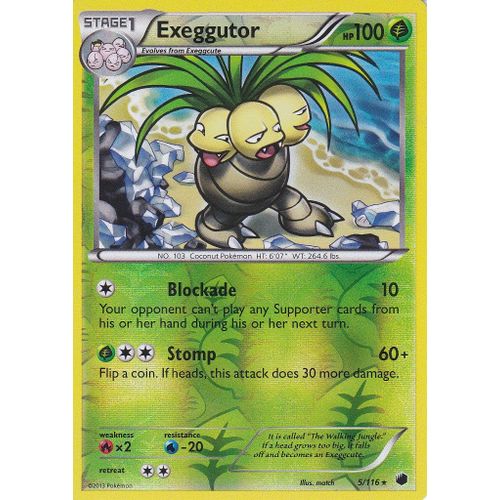 Carte Pokemon - Exeggutor - ( Noadkoko ) - 5/116 - Holo Reverse - Glaciation Plasma - Version Anglaise -