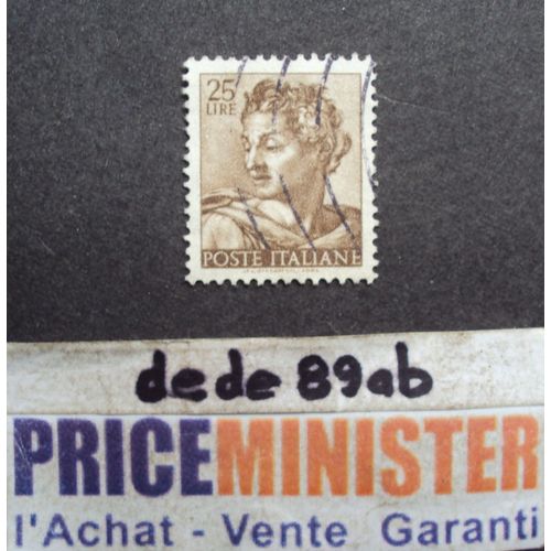 Italie..  25 Lire Poste Italiane . Série Fresques De Michel-Ange (1475-1564) Oblitéré.