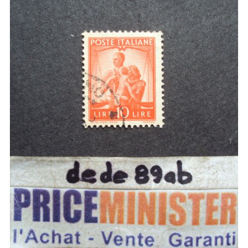 Italie..  10 Lire Poste Italiane . Démocratie (Famille-Justice-Balance) Oblitéré.