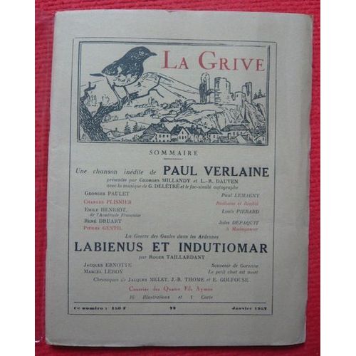 La Grive N° 72 Janvier 1952