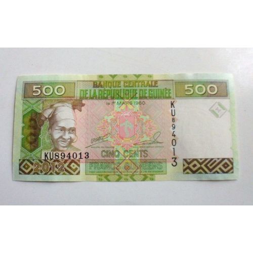 Guinée 500 Francs 2012  Neuf/Unc !!