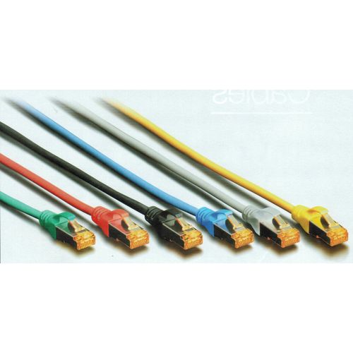DIGITUS Câble patch RJ45 LSOH AWG 27/7 CAT 6 S/FTP Blindé Bt Rouge 0,25 m Gris