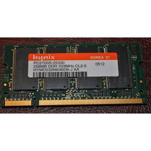 MÉMOIRE 256 Mo DDR 333MHz PC2700s 200-PIN SODIMM