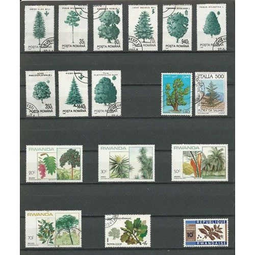 Arbres - Lot Timbres Divers (1).