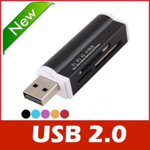 Tout en un USB 2.0 multi lecteur de carte mémoire pour SD / MMC TF M2 SDHC MS Duo
