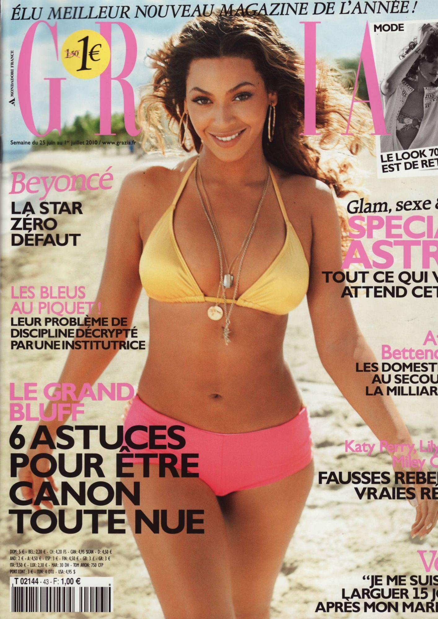 Grazia / 25-06-2010 n°43 : beyoncé (4p) - katy perry (1p) - mathieu amalric  (4p) - barack obama (2p) | Rakuten