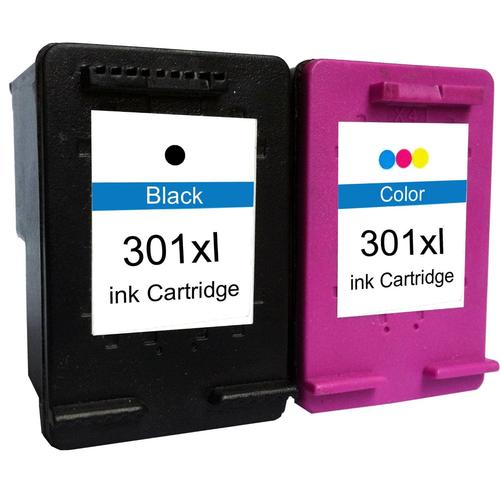 Pack cartouches d'encre 301XL noir et 3-couleurs compatibles HP 301 XL