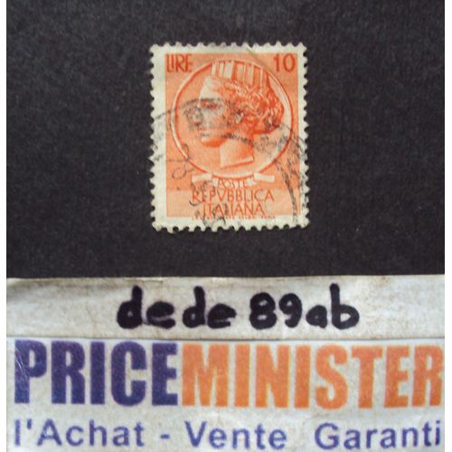 Italie..  10 Lire Répubblica Italiana : Italia . Oblitéré.