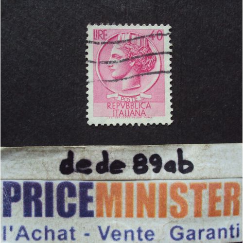 Italie..  40 Lire Répubblica Italiana : Italia . Oblitéré.