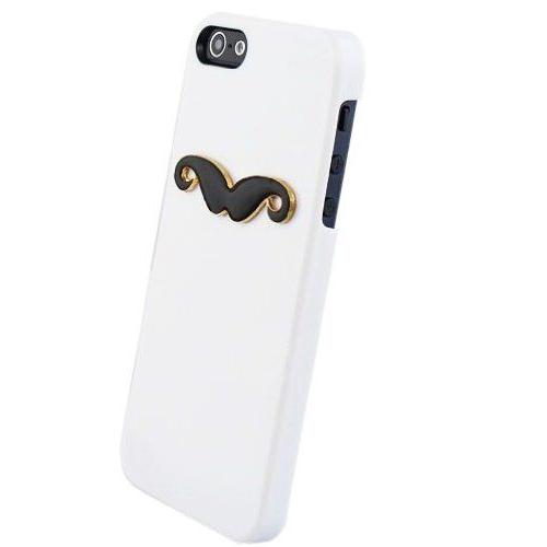 Coque Iphone 4/4s - Motif Moustache - Noir Et Doré