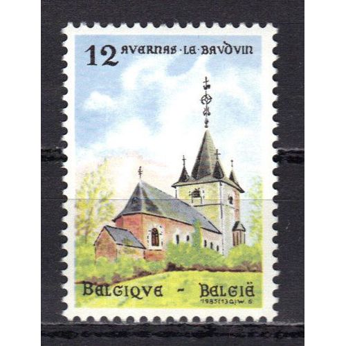 Belgique 1985 : Eglise Notre-Dame De L'assomption À Avernas-Le-Bauduin - Timbre 12 F. Multicolore Neuf **