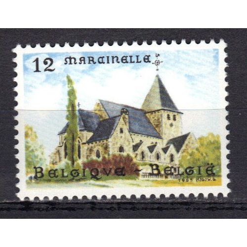 Belgique 1985 : Eglise Saint-Martin De Marcinelle (Millénaire) - Timbre 12 F. Multicolore Neuf **