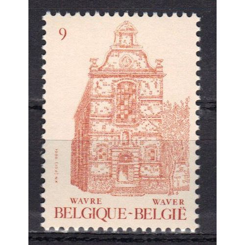 Belgique 1986 : Hôtel De Ville De Wavre - Timbre 9 F. Rouge Sur Rosé Neuf **