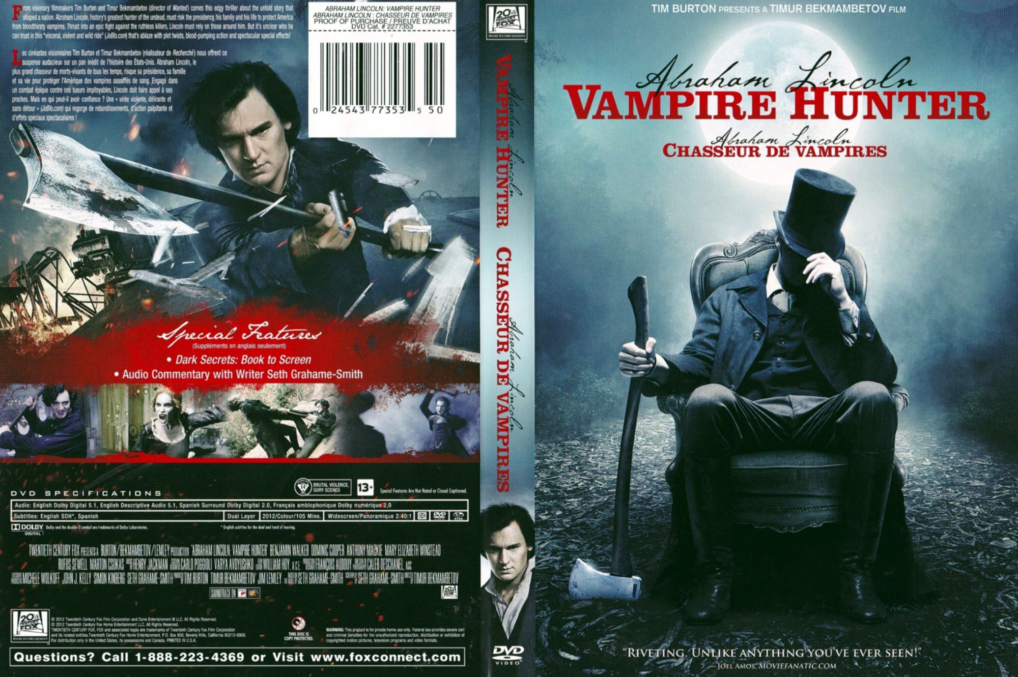 Abraham Lincoln Vampire Hunter DVD Zone 2 Rakuten