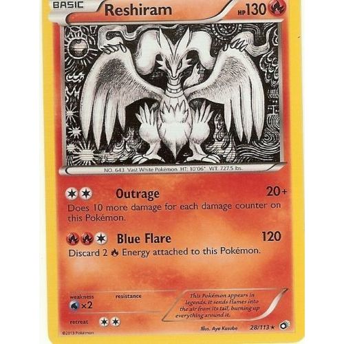 Reshiram Holo 28/113 130hp - Legendary Treasures ! Pokemon