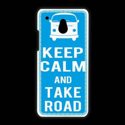 Coque Htc One Mini Keep Calm Take Road Cyan