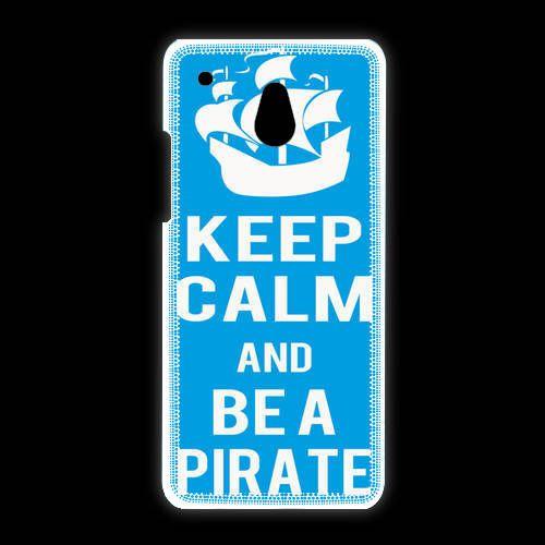 Coque Htc One Mini Keep Calm Be A Pirate Cyan