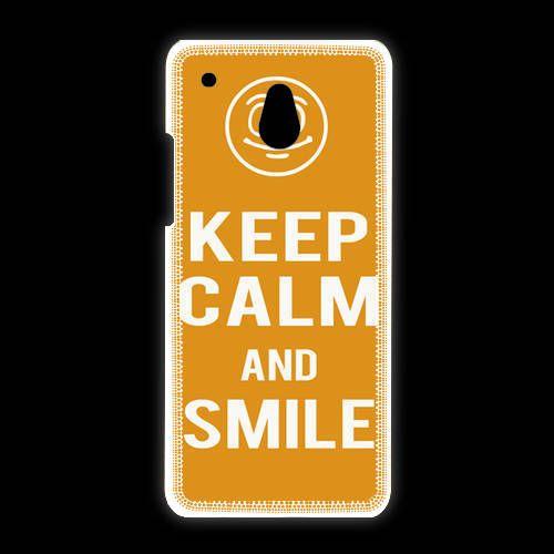 Coque Htc One Mini Keep Calm Smile Orange