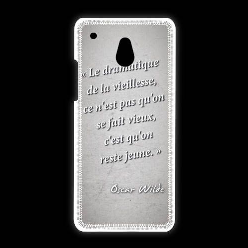 Coque Htc One Mini Dramatique Vieillesse Gris Citation Oscar Wilde