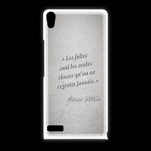 Coque Huawei Ascend P6 Les Folies Gris Citation Oscar Wilde