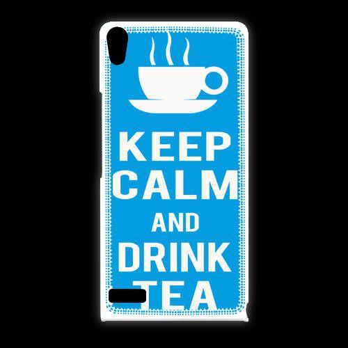 Coque Huawei Ascend P6 Keep Calm Drink Tea Cyan
