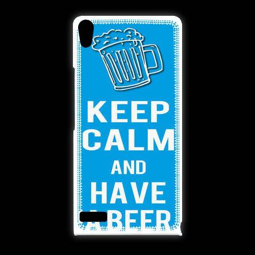 Coque Huawei Ascend P6 Keep Calm Have A Beer Cyan