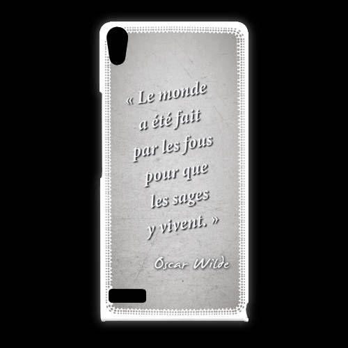 Coque Huawei Ascend P6 Fous Sages Gris Citation Oscar Wilde