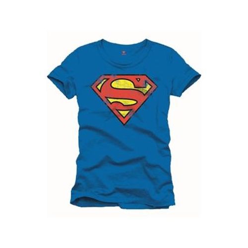 Superman - T-Shirt Vintage Logo (M) Bleu