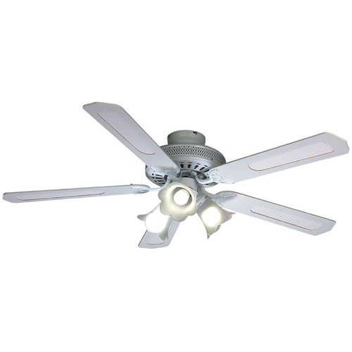 Ventilateur De Plafond Baleares Ø 132 Cm, 5 Pales Blanches/Cannées Blanches