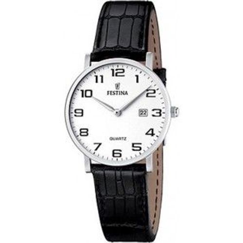Montre Femme Festina Lady F16477/1 Bracelet En Cuir Croco Marron