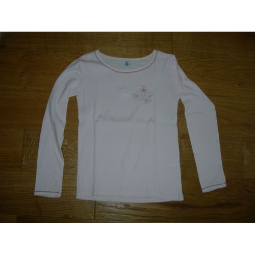 T-Shirt Petit Bateau Rose Manches Longues 12 Ans