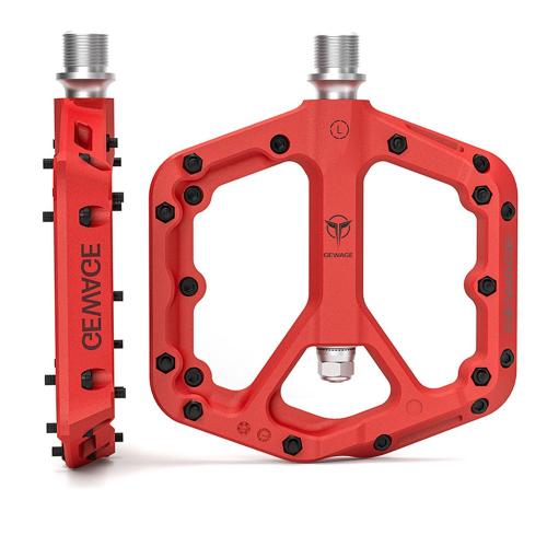 Roulements De Joint Ultra-Légers Pédales De Vélo De Vélo Le Vélo Nylon Route Bmx Pédales De Vélo Tout Terrain Plate-Forme Plate Accessoires De Vélo, Rouge