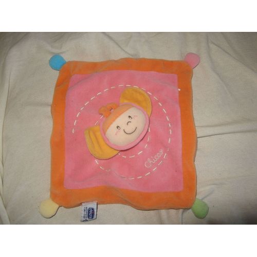 Doudou Plat Abeille Rose Et Orange Chicco