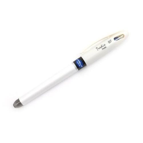 Pentel Roller Energel Tradio, Corps Blanc, Encre Bleue