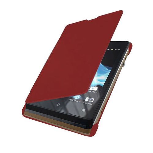 Etui À Rabat Latéral Rouge Pour Xperia E Sony