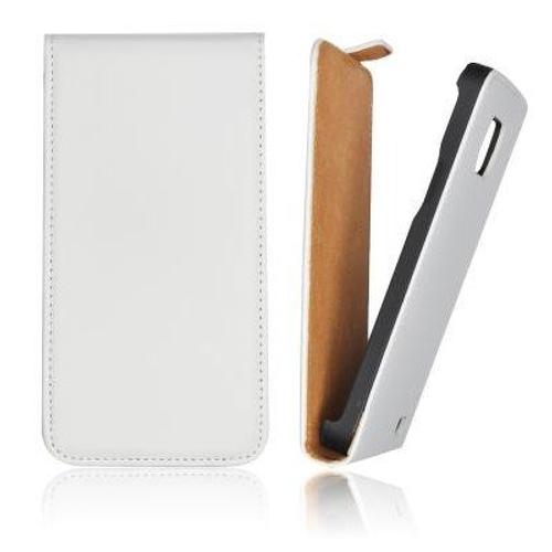 Coque Etui Rabat Gamme Luxe Pour Lg L3 Ii (E430) De Couleur Blanc