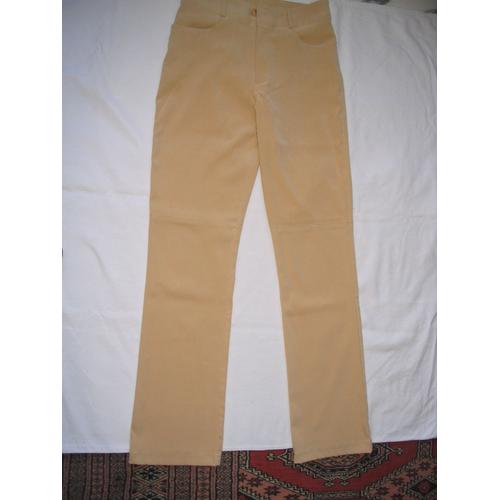 Pantalon La City , Beige, Tissu Peau De Pêche, Taille 36